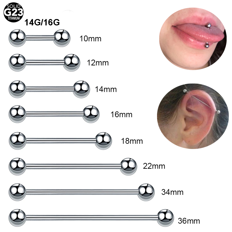 Tongue Barbell Straight - 1PC G23 Titanio Dritto Bilanciere Lingua