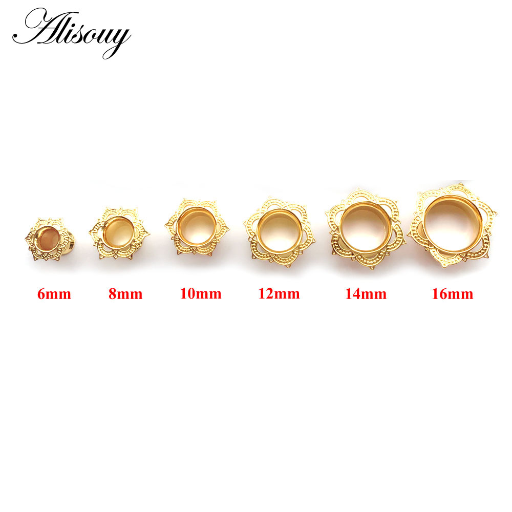 Body Jewelry Gauge To Mm - Alisouy 2 pezzi color oro plug