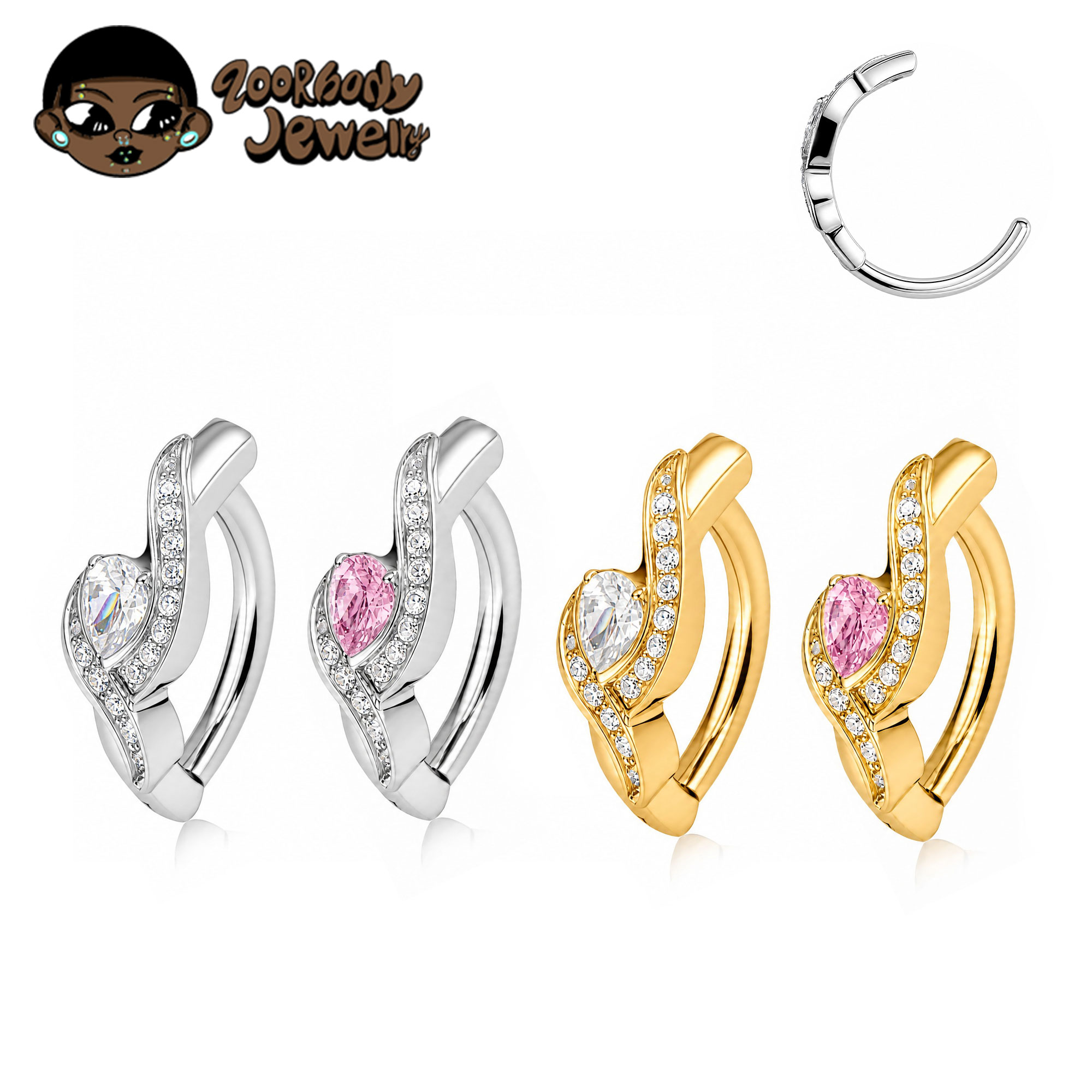 Zoor Body Jewelry - ZOOR Anello da ombelico a barra