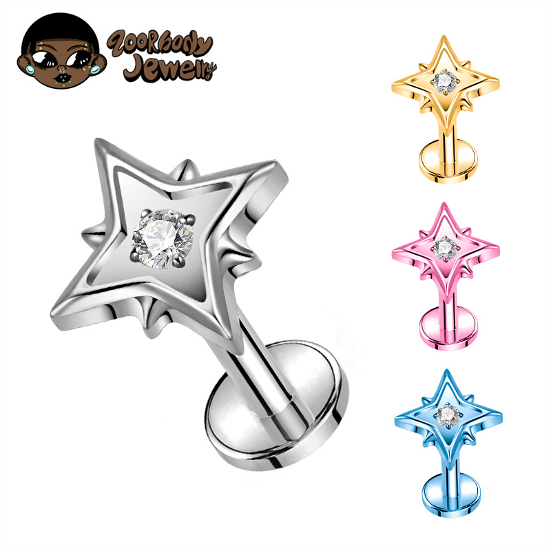 Zoor Body Jewelry - ZOOR ASTM F136 Titanio CZ Stella