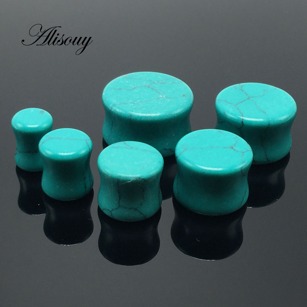 Body Jewelry Gauge To Mm - Alisouy 2 pezzi moda pietra verde