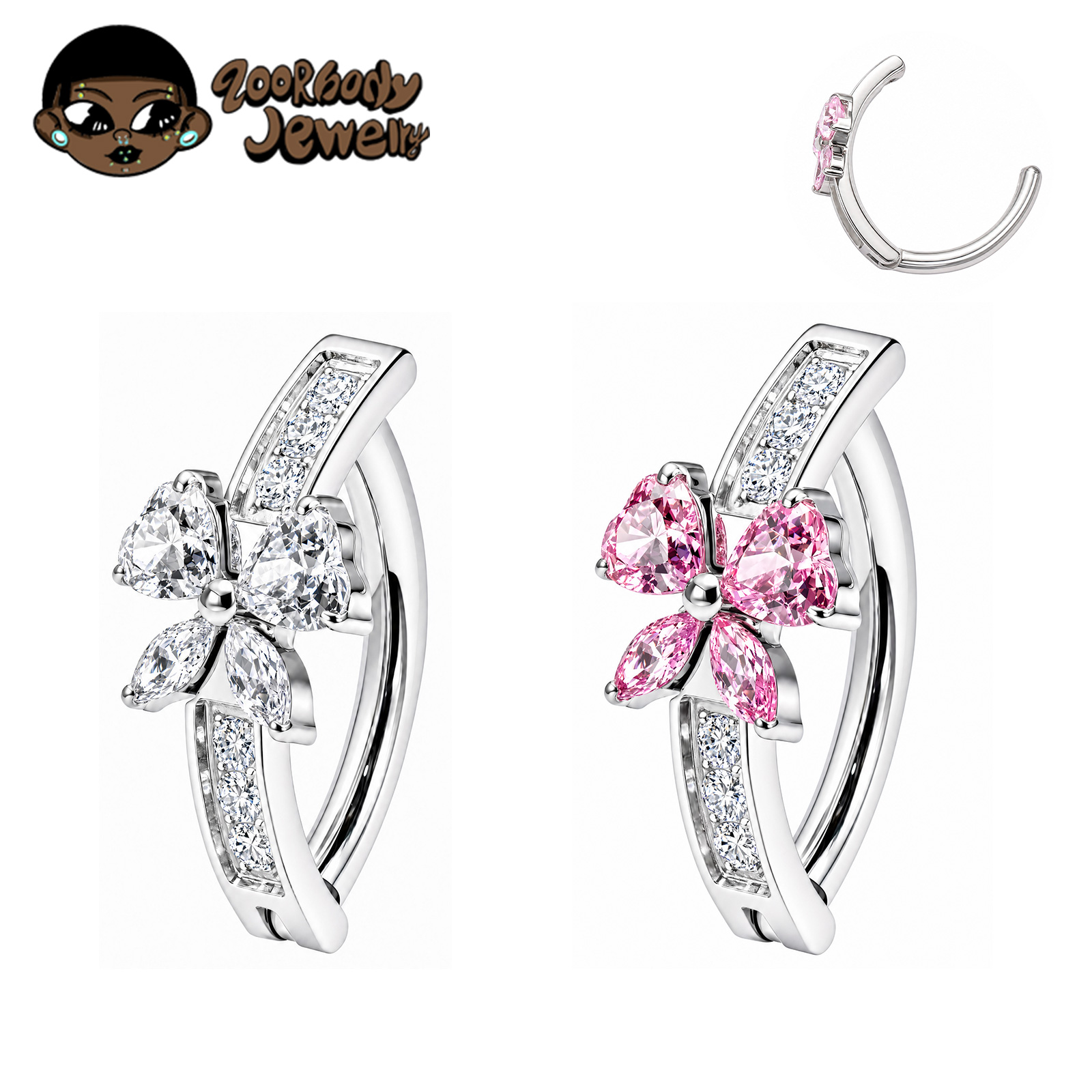 Zoor Body Jewelry - ZOOR Piercing per ombelico a farfalla