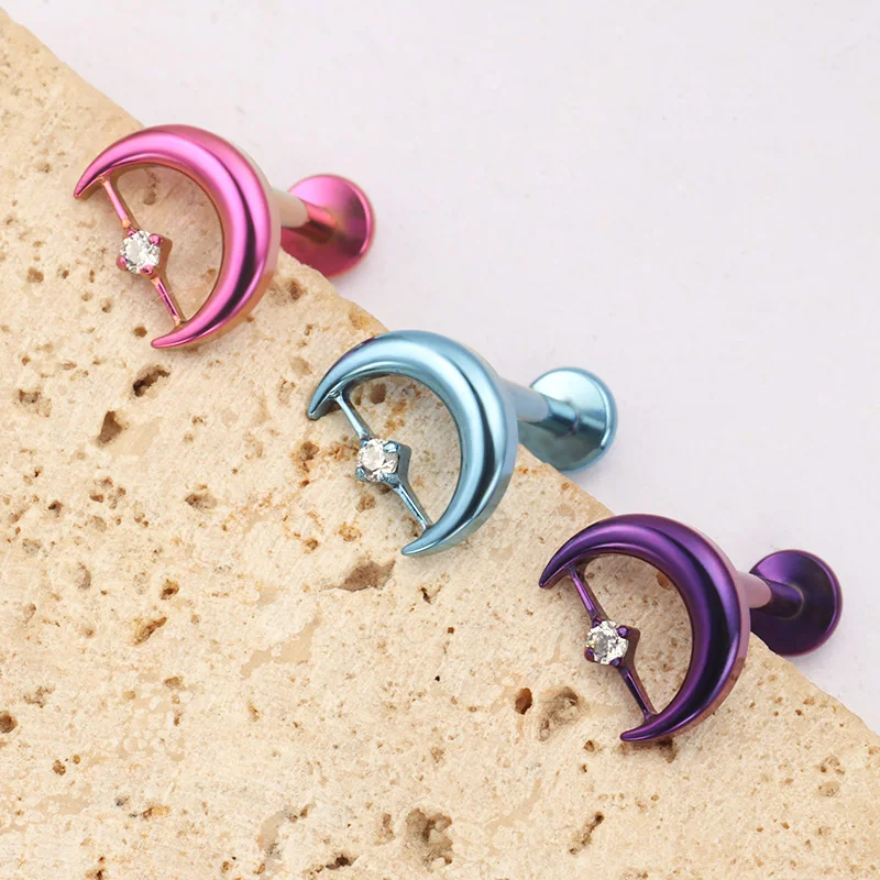 Zoor Body Jewelry - ZOOR F136 Titanio Moon Star CZ