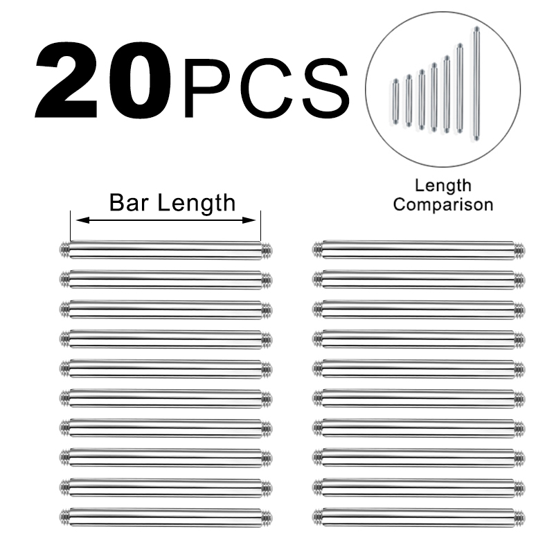 20 Pezzi 14/16G Acciaio Chirur - Tongue Barbell Straight recensione e prezzo
