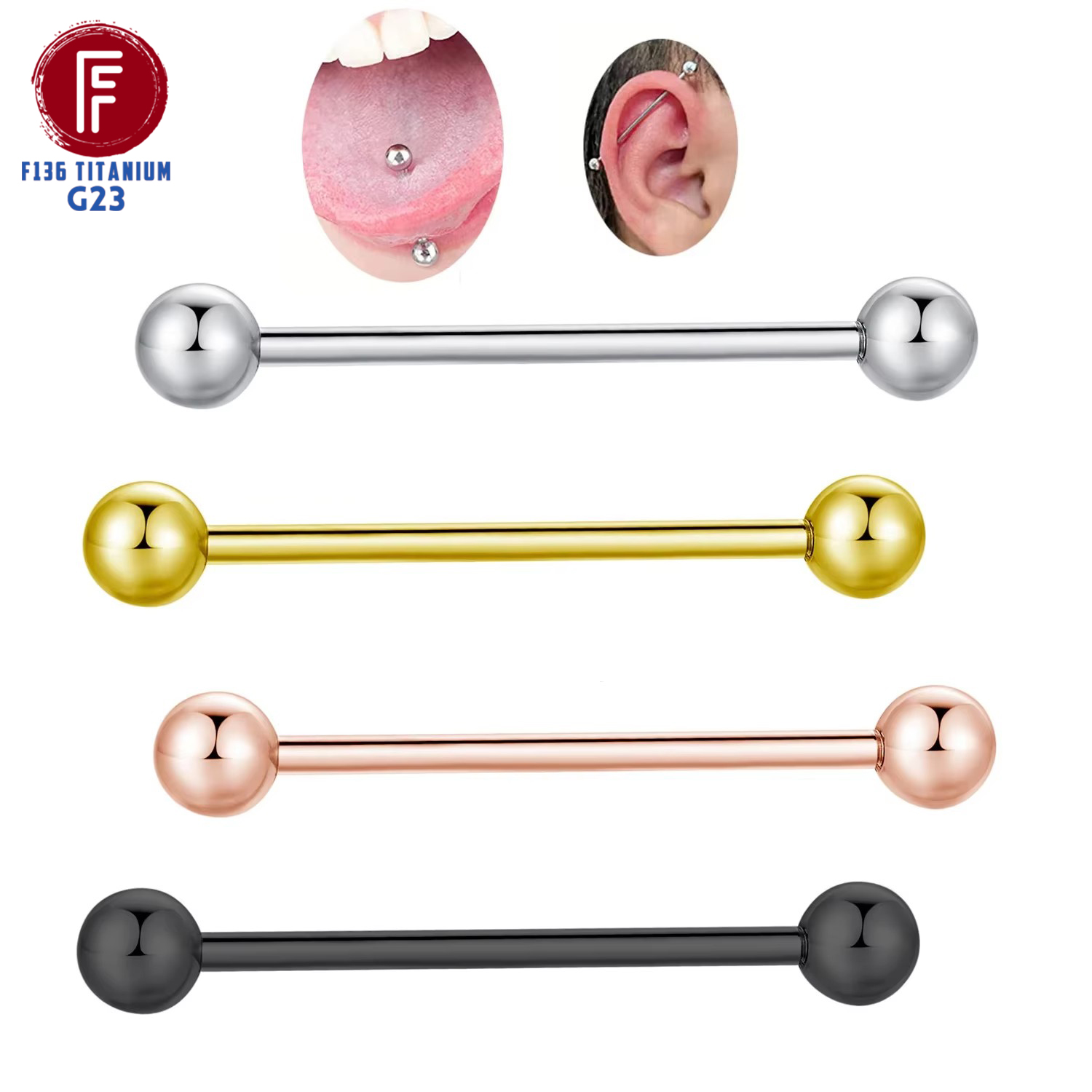 ASTM F136 Titanio Piercing Bar - Tongue Barbell Straight recensione e prezzo