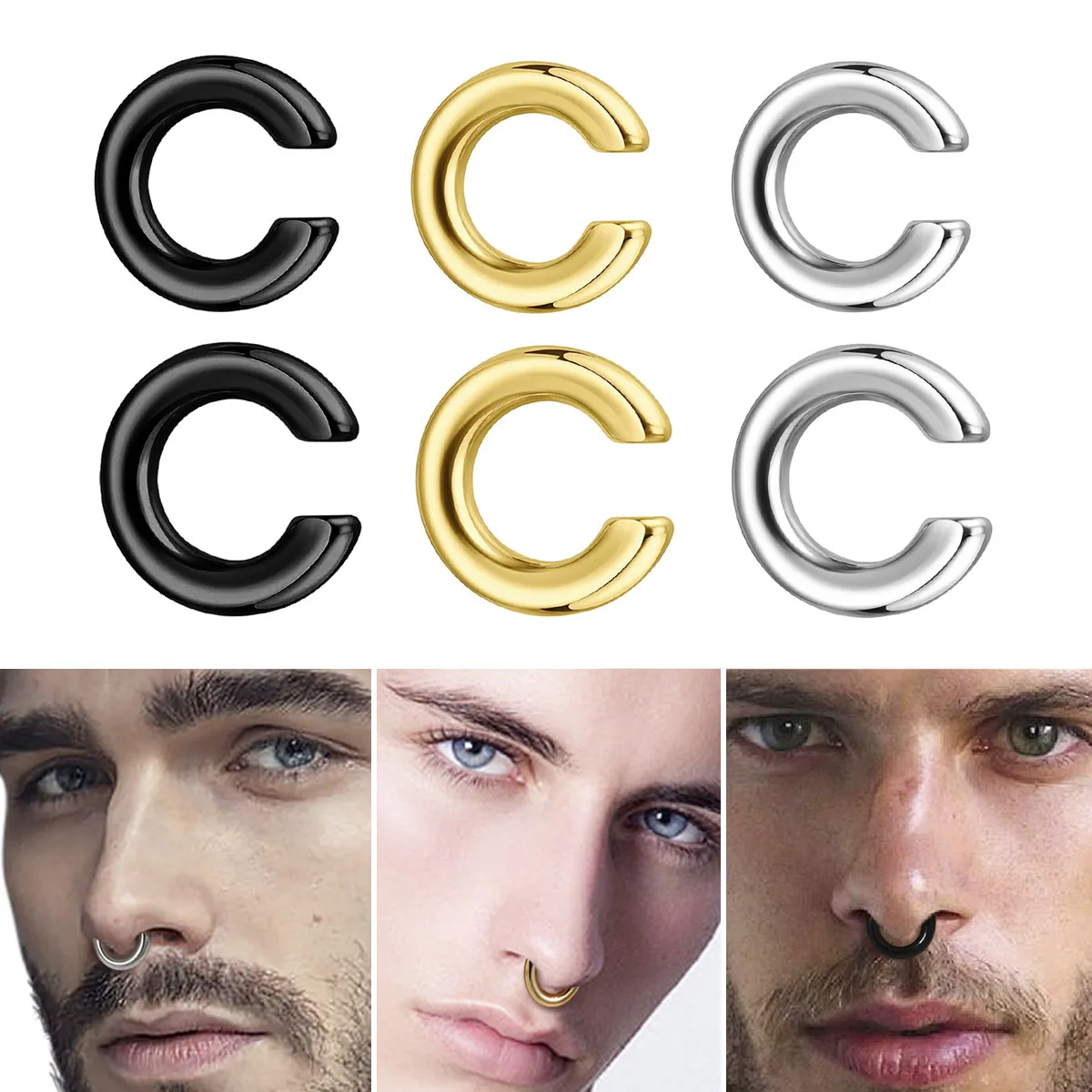 1 pz Anello da naso a C esager - Body Jewelry And Earrings recensione e prezzo